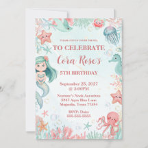 Mermaid Under The Sea Girl Birthday Party