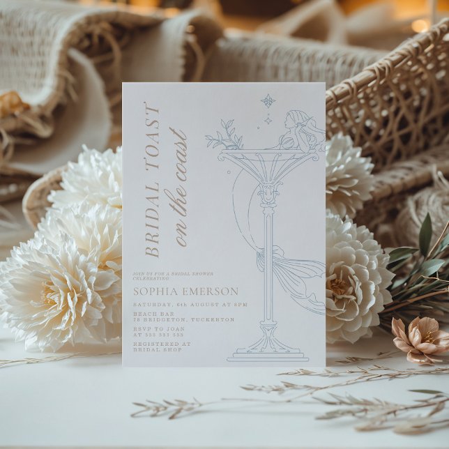 Invitation Mermaids & Martini Fête des mariées côtière (Créateur téléchargé)