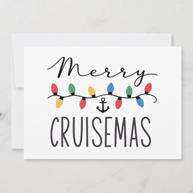 Invitation Merry Cruisemas Famille Noël Croisière  (Devant)