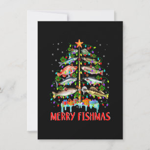 Invitation Merry Fishmas Funky Christmas Tree Lights Fish Fis