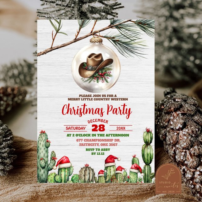 Invitation Merry Little Western Cowboy Christmas Party (Créateur téléchargé)