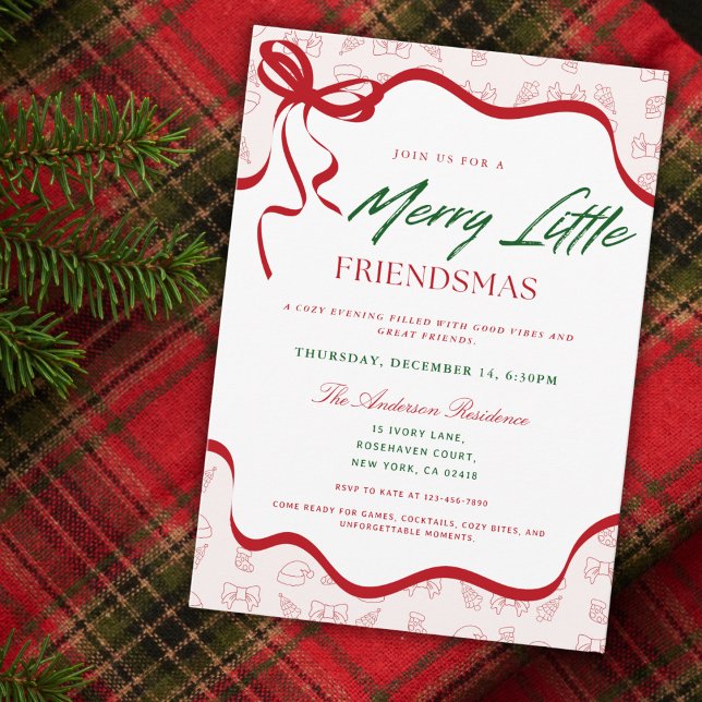 Invitation Merry Little Whimsical Friendsmas Christmas Party (Créateur téléchargé)