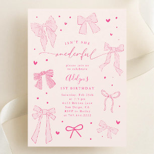 Invitation Merveilleuse Coquette Rose 1er Annivers