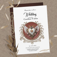 Merveilleux coeur noble steampunk avec ailes