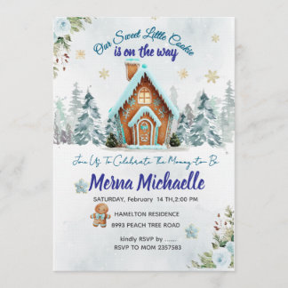 Invitation Merveilleux Noël Baby Shower au pain d'épices