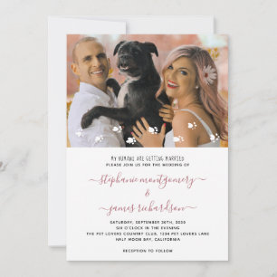 Invitation Mes êtres humains se marient Personnalisé Animaux 