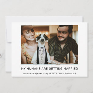 Invitation Mes humains se marient Photo Engagement 