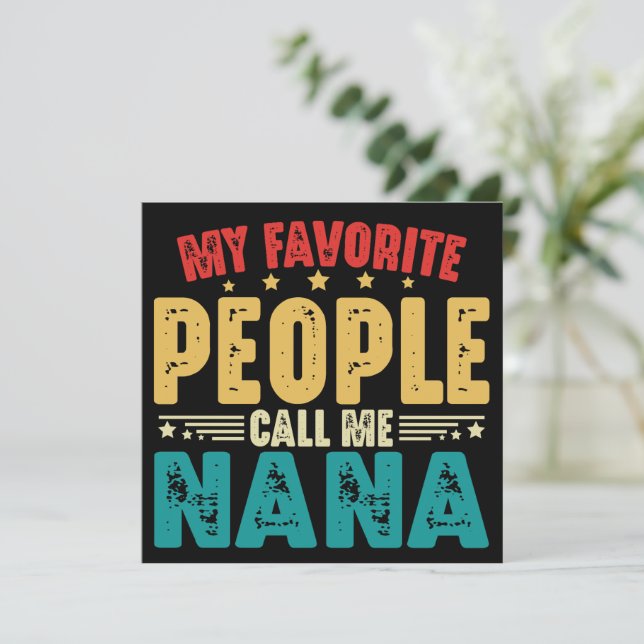 Invitation Mes personnes préférées m'appellent Nana la fête d (Debout devant)