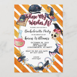 Invitation Mes sorcières à la fête de la Bachelorette d'Hallo