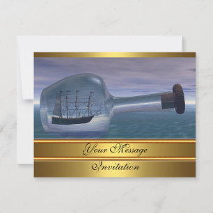 Invitation Message dans une bouteille, toute occas