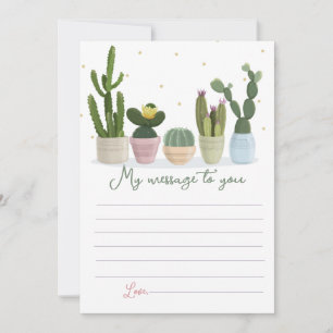 Invitation Message de capsule temporelle de cactus pour vous