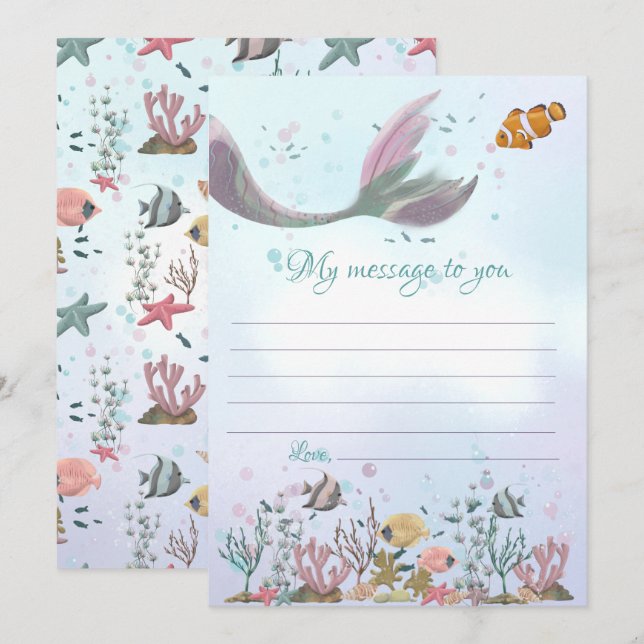 Invitation Message de la capsule de temps de la sirène pour v (Devant / Derrière)