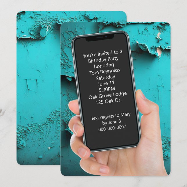 Invitation Message texte de fête d'anniversaire (Devant / Derrière)