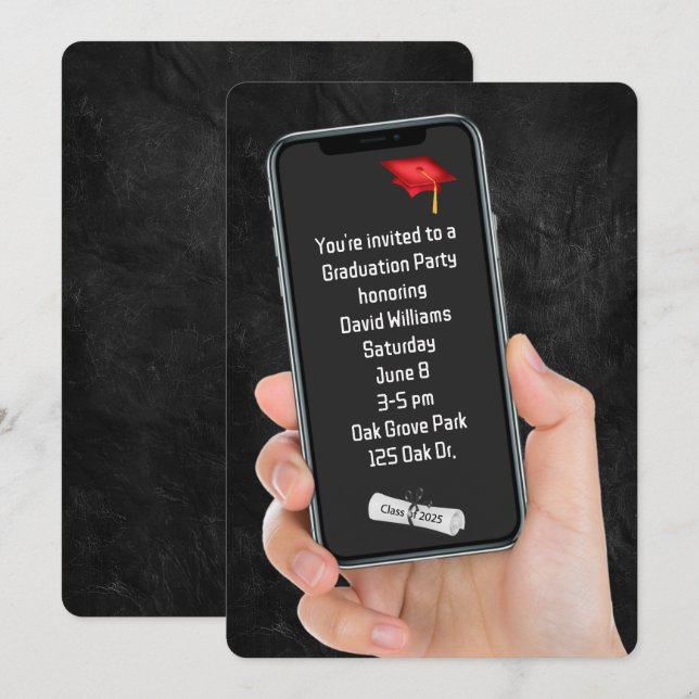 Invitation Message textuel de la Partie de graduation 2025 (Devant / Derrière)