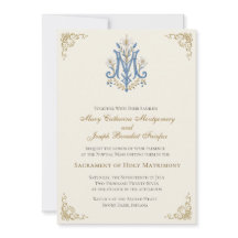 Messe de mariage catholique au monogramme marianis