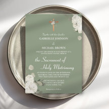Messe de Mariage Catholique Florale Vert Sauge Dou
