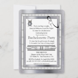 Invitation Métal Or, Argent - Bachelorette en laiton