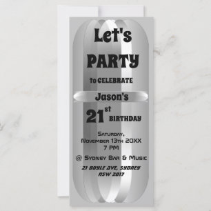 Invitation Metallic Grey 21e Anniversaire