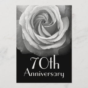 Invitation Métallic Rose Blanche 70e Anniversaire