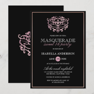 Invitation Métalliques élégants rougissent le bonbon rose 16