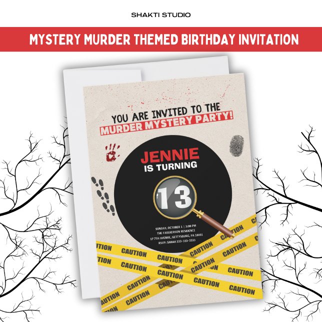 Invitation Meurtre Mystère Anniversaire de la fête crime scèn (Créateur téléchargé)