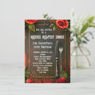 Invitation Meurtre Mystère Dîner Social ou fête d'anniversair