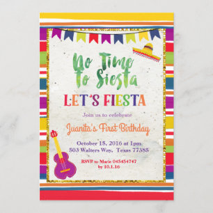 Invitation Mexicain d'invitation d'anniversaire de fiesta