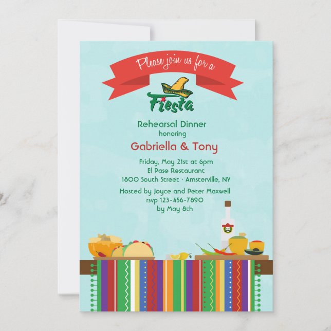 Invitation mexicaine de nourriture (Devant)