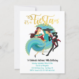 Invitation Mexicaine Fiesta Espagnol Dance Couple Anniversair