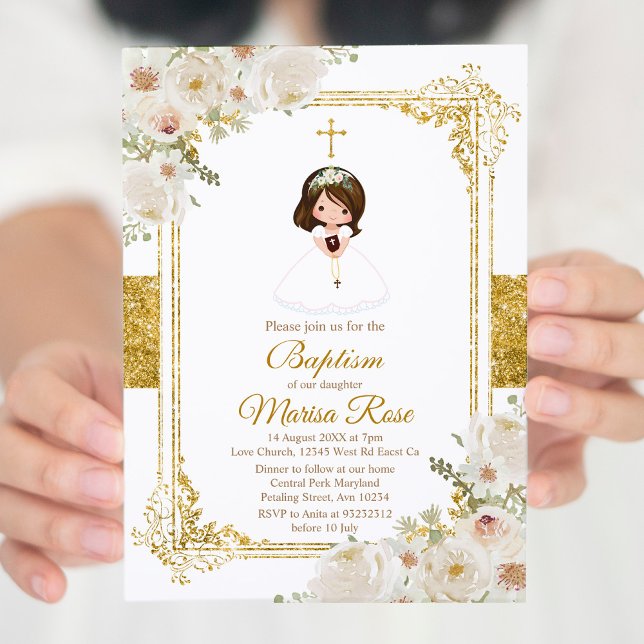 Invitation Mexicaine Fiesta Girl Baptême Christening (Créateur téléchargé)