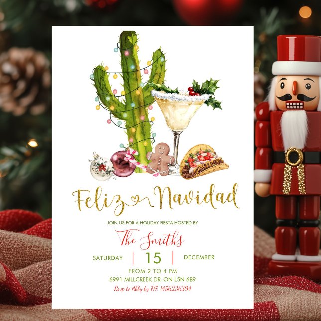 Invitation Mexican Feliz Navidad Christmas Party (Créateur téléchargé)