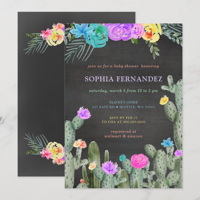 Invitation Mexican Fiesta Gender Neutral Baby Shower (Devant / Derrière)