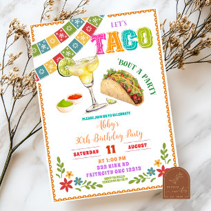 Invitation Mexican Fiesta Taco à propos d'une fête d'annivers