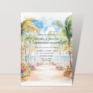 Invitation Mexico Tropical Beach Destination Mariage