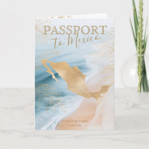 Invitation Mexique Beach Destination Mariage Passeport QR cod
