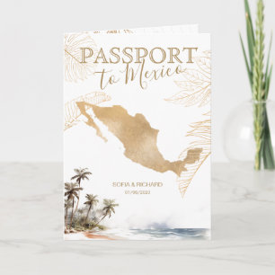 Invitation Mexique Beach Destination Mariage Passeport QR cod