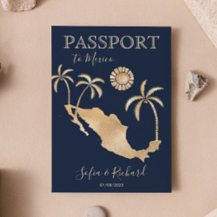 Invitation Mexique Destination Mariage Passeport World QR Cod