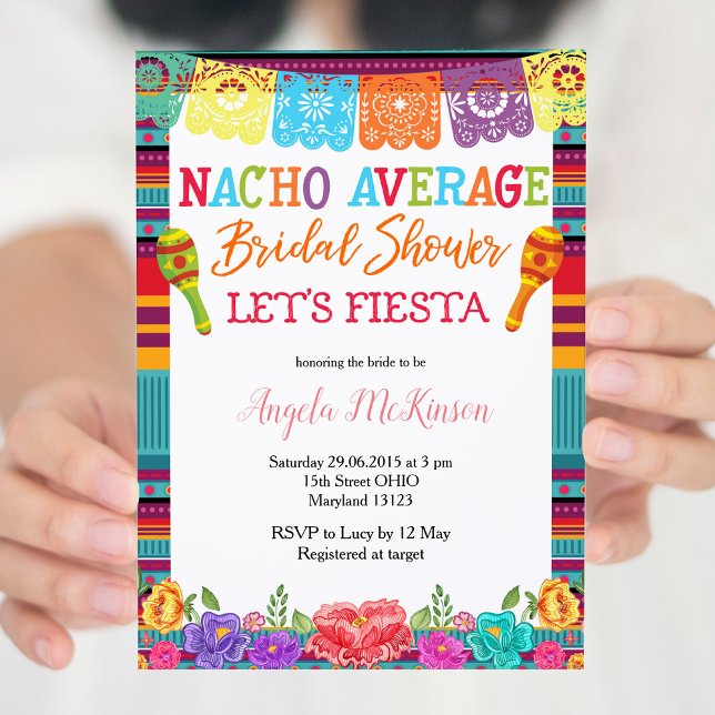 Invitation Mexique Floral Cactus Nacho Fête des mariées moyen (Créateur téléchargé)