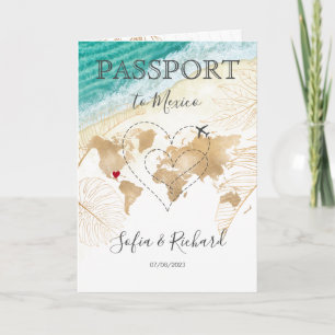 Invitation Mexique Mariage Destination Passeport World Heart