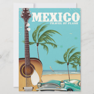 Invitation Mexique - voyage en avion affiche de voyage