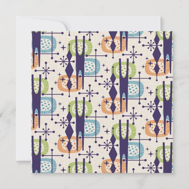 Invitation Mi-siècle moderne âge atomique Motif Abstrait (Devant)