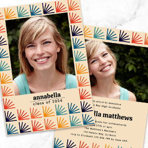 Invitation Mi-siècle Retro Motif Photos Graduation