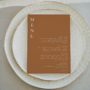 Invitation MIA Boho Terracotta Burnt Orange Menu Minimaliste
