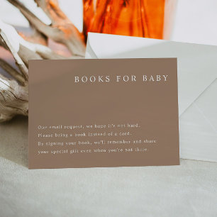 Invitation MIA Earth Tone Baby shower Livres pour Baby Card