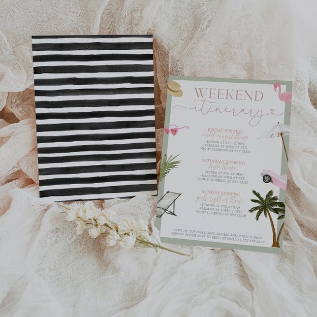Invitation Miami Bachelorette Week-end Itinéraire (Créateur téléchargé)