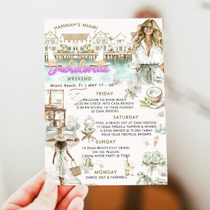 Invitation Miami Beach Bachelorette Week-end Itinéraire