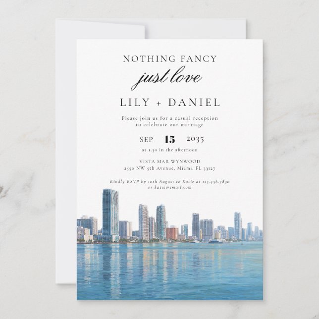 Invitation Miami Elopement Wedding Reception (Devant)