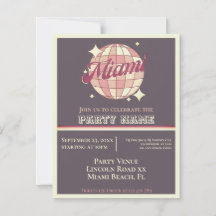 Miami Florida fête thème de la fête Invitatio