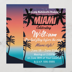 Invitation Miami Summer Girls Weekend Bachelorette Party