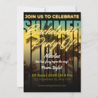 Invitation Miami Summer Girls Weekend Bachelorette Party